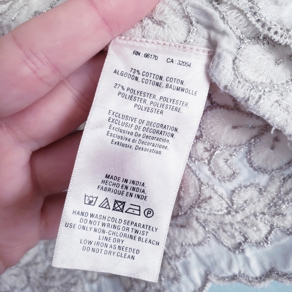 Anthropologie Moulinette Soeurs Floral Embroidered Textured Embellished Blouse - Picture 8 of 10